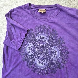 VTG The Mountain T Shirt Mens 2XL Purple Celtic Grapic Tie Dye Hippie Festival